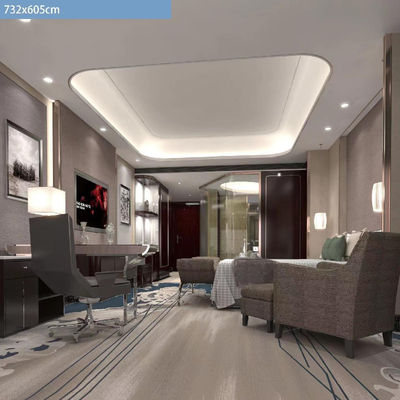 Custom Hotel Lobby Tapete de parede a parede para banquete comercial de 5 estrelas Corredor de corredor