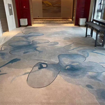 Tapete de design personalizado de lã/seda esfregado à mão aconchegado para sala de estar de alfombra de luxo