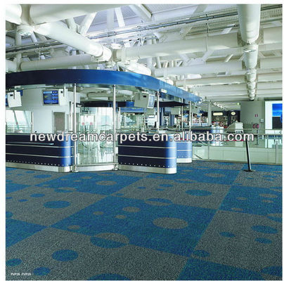 100 por 100 Tamanho Loop Pile Office Fireproof Carpet Tile para Canton Carpet Manufactured