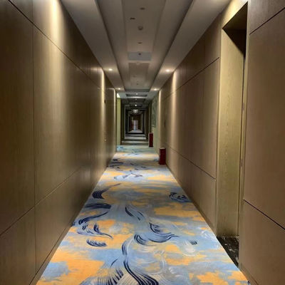 Impressão personalizada de tapete Axminster de pilha alta em material de nylon para piso de hotel