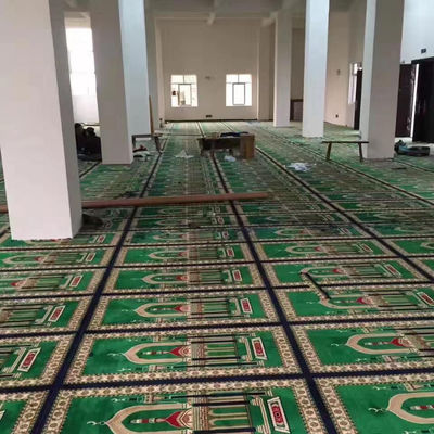 Nylon Muçulmano Tapete de oração de parede a parede Rolo de impressão Tapete de mesquita com estilo simples