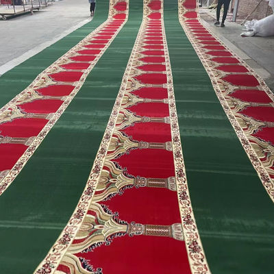 80% de lã 20% de nylon máquina tecido tapete para a oração da mesquita padrões personalizados 4 * 25 rolo