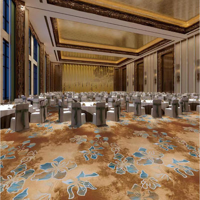 25*4M ou Suporte Dimensões personalizadas Tapete de piso de hotel de nylon Retângulo vermelho Design moderno