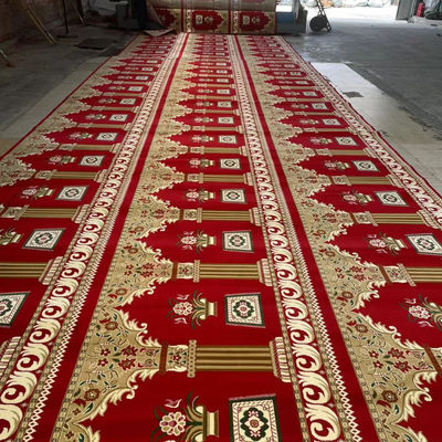 Carpete de oração de mesquita muçulmana 4 * 25 rolos Axminster para restaurante padrões personalizados