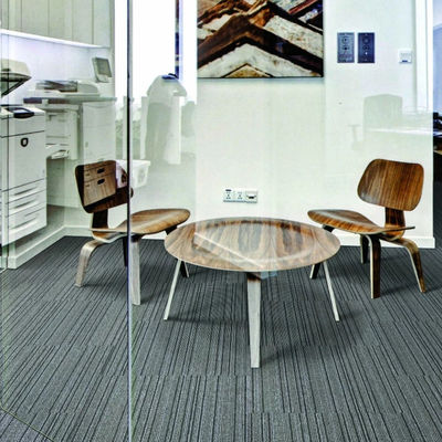 Loop Pile 50x50 Base Style Commercial Office Carpet Tile com suporte modular de PVC