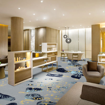 Rectângulo Axminster Tapete Luxury Hotel piso Impressão de Design Personalizado Tapete de quarto de hotel para 5 estrelas