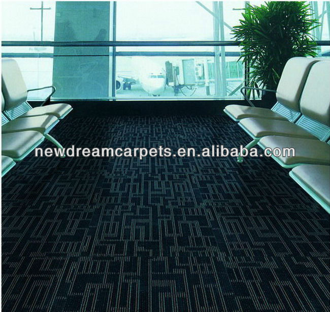100 por 100 Tamanho Loop Pile Office Fireproof Carpet Tile para Canton Carpet Manufactured