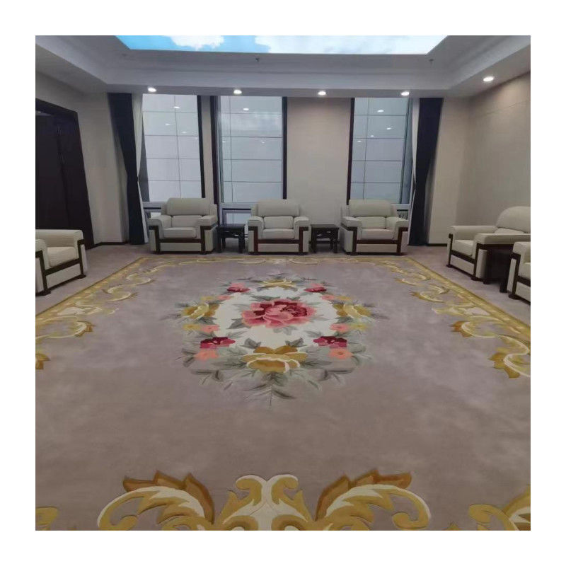 Tapete de alta qualidade de padrão floral feito à mão Tapete de lã da Zelândia para hotel de 5 estrelas