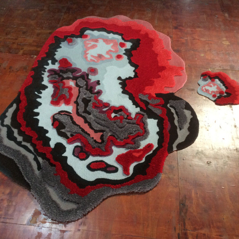 Ins Sala de estar Mesa de café étnica redonda Alfombras à beira da cama Tapete de chão feito à mão Mata de musgo Floresta