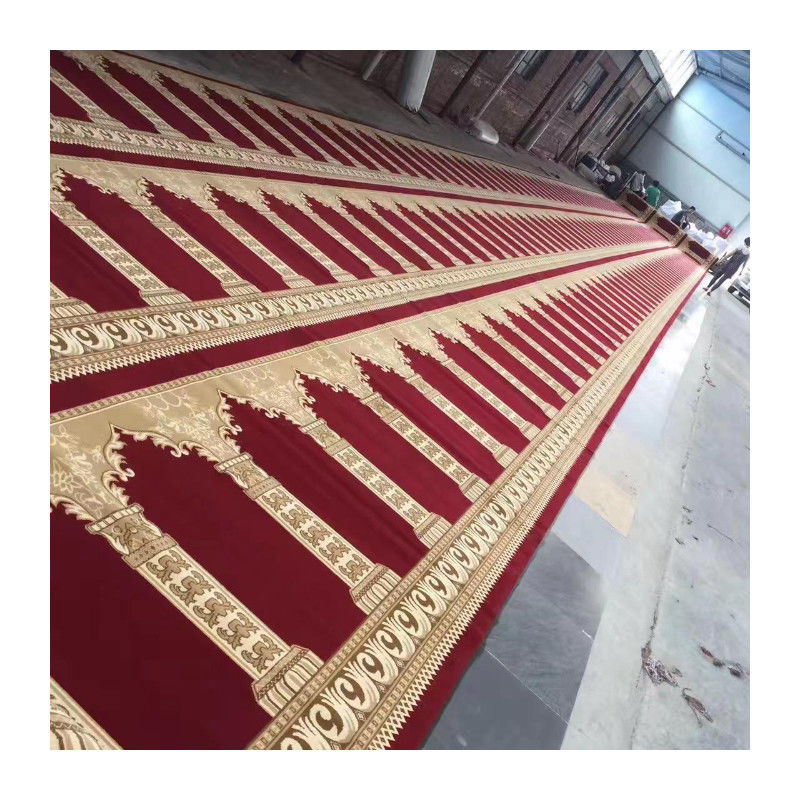 Nylon Muçulmano Tapete de oração de parede a parede Rolo de impressão Tapete de mesquita com estilo simples