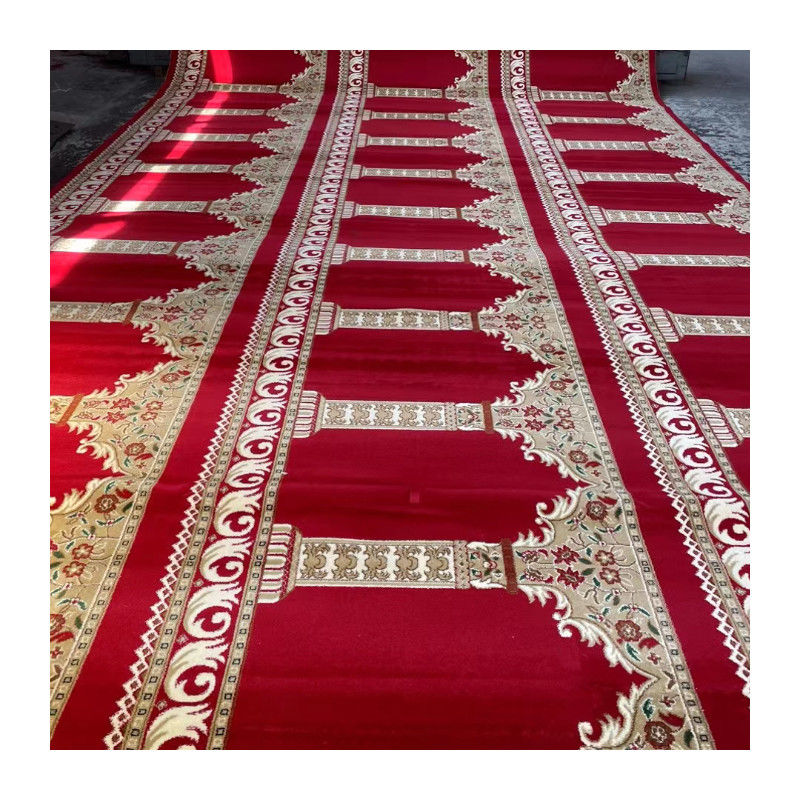 80% de lã 20% de nylon máquina tecido tapete para a oração da mesquita padrões personalizados 4 * 25 rolo