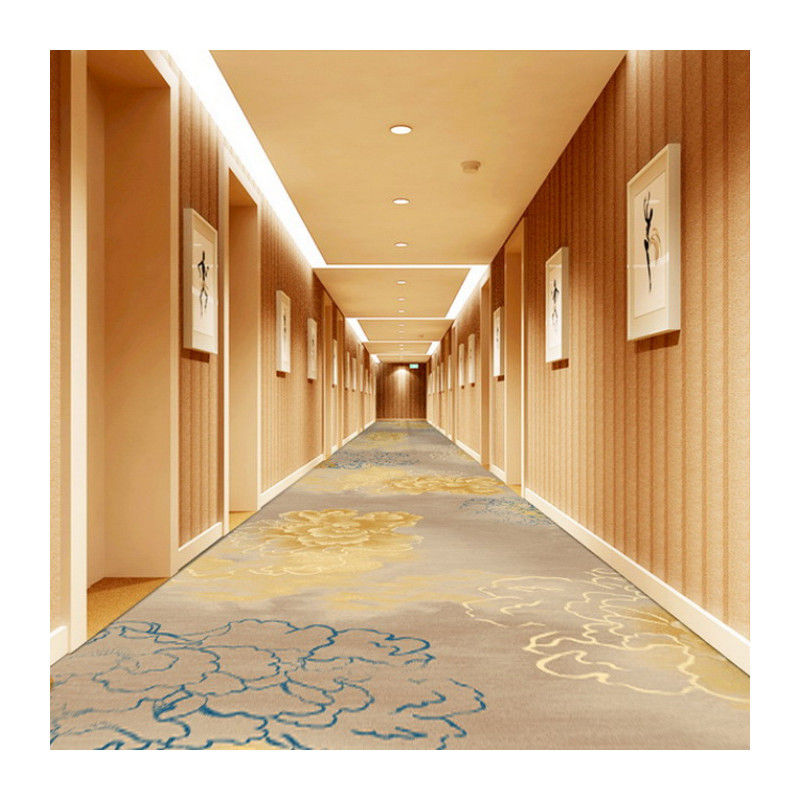 25*4M ou Suporte Dimensões personalizadas Tapete de piso de hotel de nylon Retângulo vermelho Design moderno