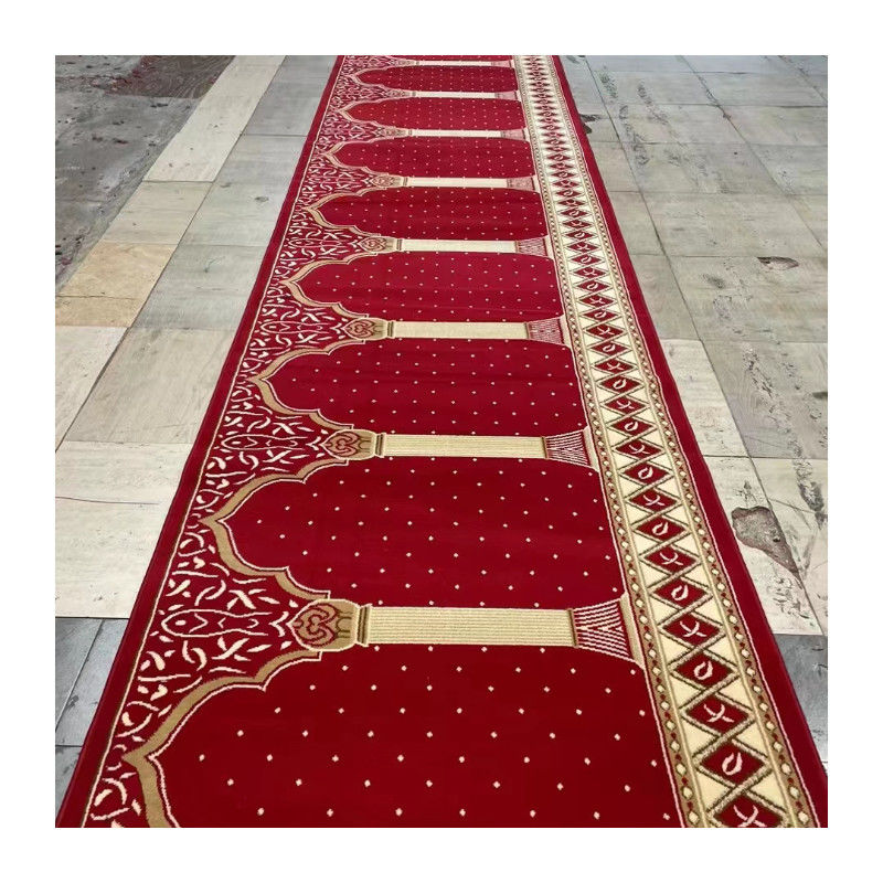 Tapete de mesquita macio com padrão de quebra-cabeça e 80% de lã 20% de material de nylon